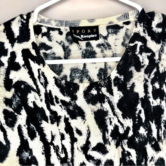 The Kooples sweater SPORT Black white merino wool crewneck pullover size small - Picture 3 of 9